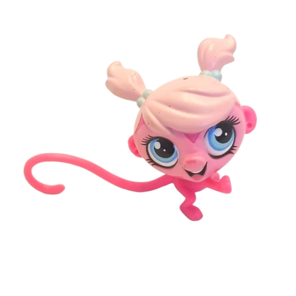 Rare Littlest Pet Shop Pink Minka Mark Monkey Figure - Collectible Hasbro LPS